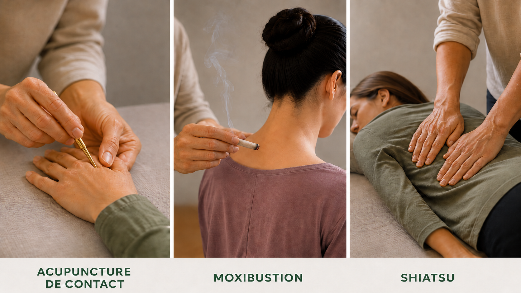Shiatsu Paris 15e : séance de shiatsu, moxibustion et acupuncture de contact en médecine traditionnelle japonaise